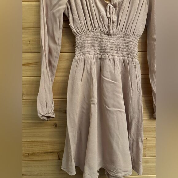 Reformation Size XSmall Long Sleeve Tie Bust Smocked Wilder Mini Dress - Picture 6 of 13
